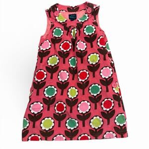 Mini Boden Girls Pink Floral Jumper Corduroy Dress 7-8Y